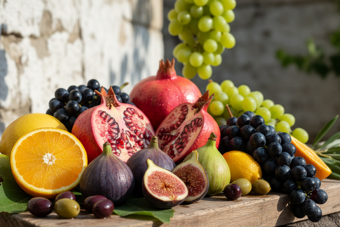 Mediterranean fruits. close up.